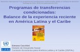 Programas de Transferencias Condicionadas: Balance de la experiencia reciente en América Latina y el Caribe