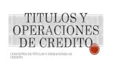 Titulos y operaciones de credito