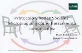 Diana Rubio Calero y Daniel Delmás Martín. Protocolo y redes sociales; la era del microblogging como herramienta comunicativa.