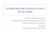 Qué es lectura crítica - Carlos Sánchez Lozano
