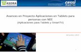 Avances en proyecto aplicaciones en tablets para personas con nee
