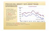 Precios del wti, brent, precios de exportación del gas de bolivia a brasil y argentina