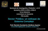 Seminario Sector Público; un enfoque de Sistema Complejo. Prof. Ramón H. Córdova Aquino
