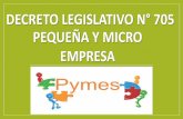 Decreto legislativo 705 para las pymes y mypes