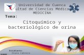 Laboratorio de patología clínica: Citoquímico y bacteriológico de orina