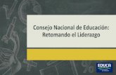 Consejo nacional de educación retomando el liderazgo