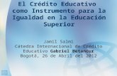 El Crédito Educativo como Instrumento para la Igualdad en la Educación Superior.