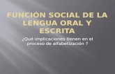 Función social de la lengua oral y escrita (collage)