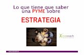 Lo que tiene que saber una Pyme sobre estrategia