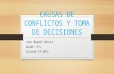 Causas de conflictos y toma de decisiones