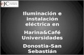 Instalación eléctrica e iluminación en cafetería de Donostia