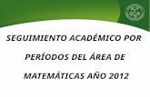 Seguimiento area matematicas 2012