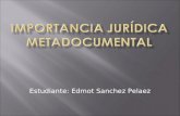 Edmot Sanchez Pelaez   Importancia JuríDica Metadocumental