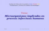 Microorganismos implicados en procesos infecciosos humanos.
