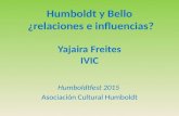 Humboldt y Bello, ¿relaciones e influencias?