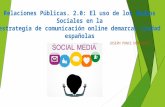 Relaciones Públicas. 2.0: El uso de los Medios Sociales en la estrategia de comunicación online demarcas ciudad españolas