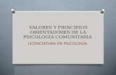 Valores y principios orientadores de la psicología comunitaria