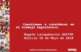 Cuestiones para considerar en el trabajo legislativo,bolivia 2010