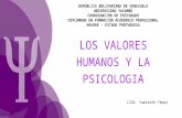 Valores humanos EN PSICOLOGIA