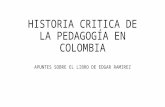 Historia critica de la pedagogia en colombia educacion sintesis