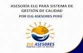 Asesoría en Sistema de Gestión de Calidad basado en la norma ISO 9001 - 2008 implementado por ELG ASESORES PERÚ.
