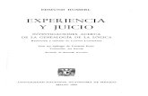 Experiencia y Juicio - Edmund Husserl