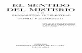 Lagrange, G. El Sentido Del Misterio y El Claroscuro Intelectual, Natural y Sobrenatural