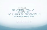 Reglamento Planes de Prevencion y Descontaminacion