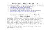 ASPECTOS BASICOS DE LA ELABORACION DE ACIDO SULFURICO