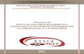 Proyecto de Reglas de Procedimieto Para Asuntos Disciplinarios Abogacía y Notaría (2013)