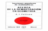 A. I. Fetísov - Acerca de La Demostración en Geometría (Lecciones Populares de Matemáticas) - MIR, 1980