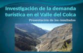 Investigación de la demanda turística en el Valle del Colca - Presentación de los resultados