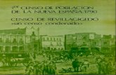 Primer Censo de Población de la Nueva España 1790 Censo de Revilagigedo I