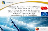 Fábrica llave en mano de módulos fotovoltáicos húngaros para Venezuela (2)