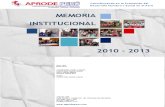 Memoria Institucional APRODE PERÚ  2010 - 2013
