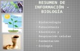 Biología - Fotosíntesis, Respiración celular, Ecología