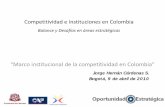 Competitividad e instituciones en colombia, balance y desafíos en áreas estratégicas