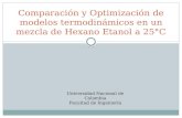 Comparación y Optimización de Modelos Termodinámicos en Un Mezcla de Hexano-Etanol