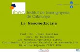 La Nanomedicina Prof. Dr. Josep Samitier Univ. De Barcelona Lab Nanobioingeniería (IBEC) Coordinador Plataforma Española de Nanomedicina Director Adjunto.