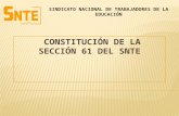 CONSTITUCIÓN DE LA SECCIÓN 61 DEL SNTE CONSTITUCIÓN DE LA SECCIÓN 61 DEL SNTE SINDICATO NACIONAL DE TRABAJADORES DE LA EDUCACIÓN.