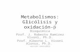 Metabolismos: Glicólisis y oxidación-  Bioquímica Prof. J. Roberto Ramirez Vivoni, Ph.D. Prof. Alberto L. Vivoni Alonso, Ph.D. versión enero2015.