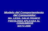 Modelo del Comportamiento del Consumidor. MA. LICDA. DALIA FRANCO PSICOLOGIA APLICADA AL CONSUMIDOR MAYO 2009.