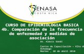 CURSO DE EPIDEMIOLOGIA BASICA 4b. Comparación de la frecuencia de enfermedad y medidas de asociación Dr. Alexis Sandí Centro de Capacitación – Alto de.