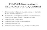 TEMA 20. Neuropatías II. NEUROPATIAS ADQUIRIDAS Neuropatías Inflamatorias: síndrome de Guillain- Barré. Formas Crónicas. Vasculitis. Neuropatia sensitiva.