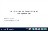 La Directiva de Servicios y su transposición Antonio Creus Jornada AEDC 2010.