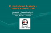 El currículum de Lenguaje y Comunicación en 2º ciclo Lenguaje y Comunicación I: Competencias comunicativas Prof. Marisa Guzmán.
