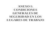 ANEXO I: CONDICIONES GENERALES DE SEGURIDAD EN LOS LUGARES DE TRABAJO.
