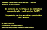 El sistema de notificació de malalties ocupacionals respiratòries (MOR) Diagnòstic de les malalties produïdes per l’amiant Dr. Ramon Orriols. Coordinador.