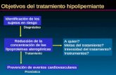 Objetivos del tratamiento hipolipemiante Prevención de eventos cardiovasculares Reducción de la concentración de las lipoproteinas aterogénicas Identificación.