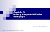 Derechos de Autor © 2007 Sistema Universitario Ana G. Méndez. Capítulo IV Roles y Responsabilidades del Equipo SRA. IRIS BERRIOS, CQIA.